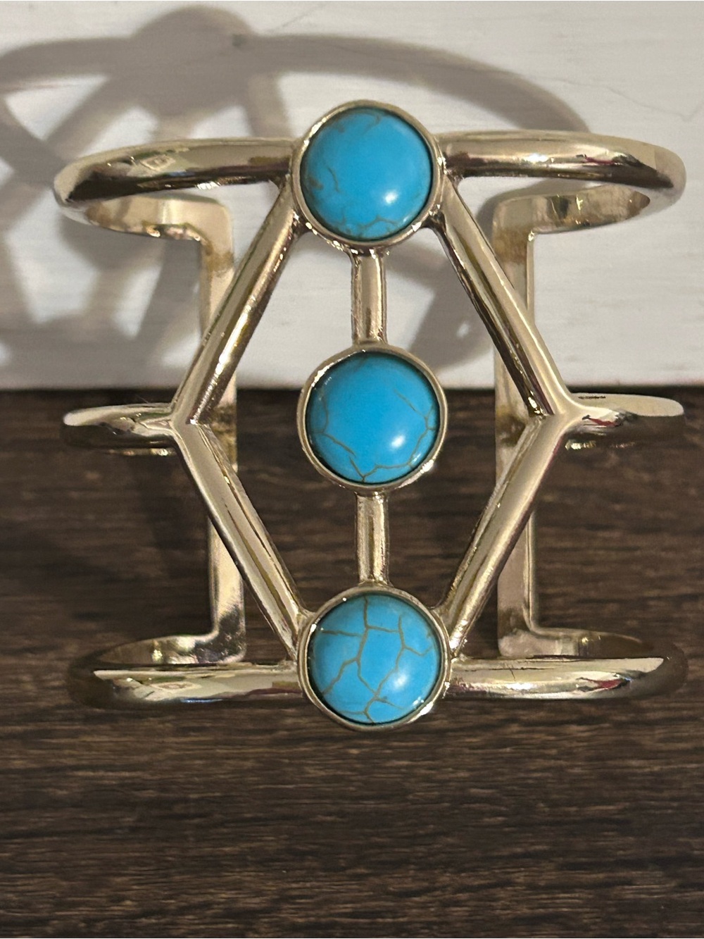 Aerin Iris Gold Cuff Bracelet Turquoise Stones